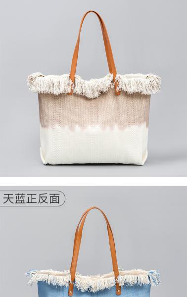 EMBROIDERED TOTE TASSEL DESIGN CANVAS BAG BRAIDED ALPHABET CANVAS UNDERARM NEW SHOULDER SUMMER HIGH CAPACITY WOMEN'S BAG