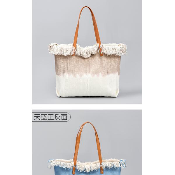 EMBROIDERED TOTE TASSEL DESIGN CANVAS BAG BRAIDED ALPHABET CANVAS UNDERARM NEW SHOULDER SUMMER HIGH CAPACITY WOMEN'S BAG