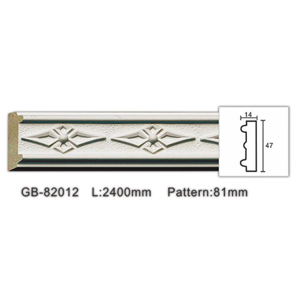 GB-82012 Hot-Sale Urethane Polymer Carved Fireproof Door Surround Chair Rail Mouldings For Living Room