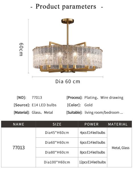 Modern home living room decoration round glass lighting candle Chandelier(WH-CY-243)