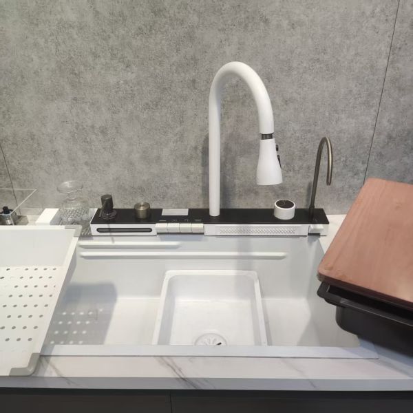 Évier à cuve simple/double nano oléophobe fait main avec effet feuille de lotus bionique