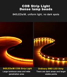 LED Tape 5m/lot Smd 320 384 840leds/m Waterproof Flexible Cob Led Strip Dc 24v Ra90 RGBCCT 3000k 4000k 6000k