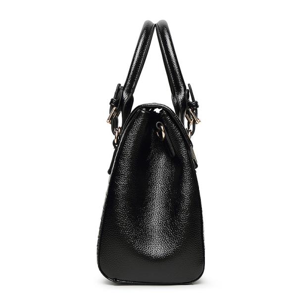 Handbag Black Patent Full Grain Leather Handbags Womens Summer