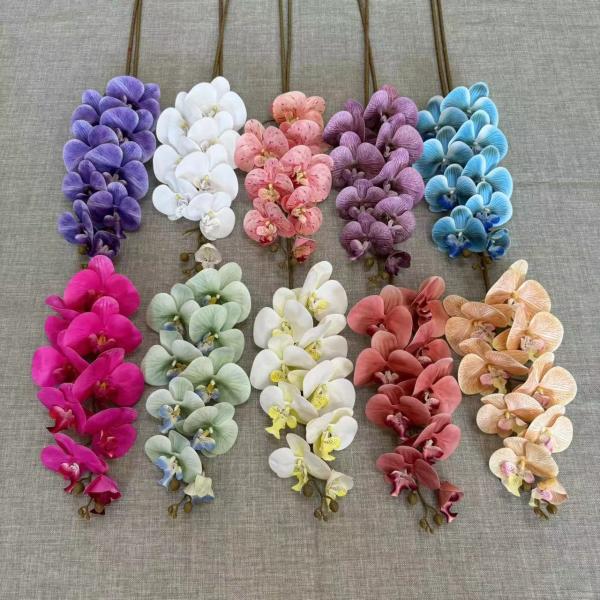 Phalaenopsis artificial flowers with a high-end touch, artificial flowers for wedding and home decoration, cross-border foreign trade wholesale