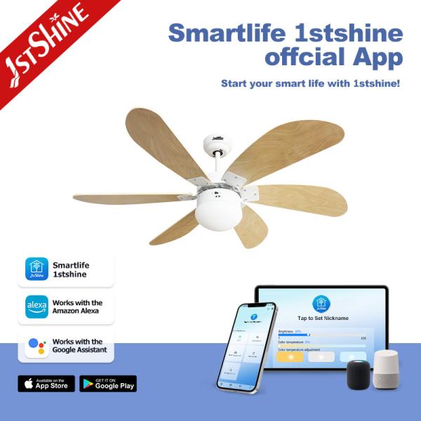 1stshine Blades décoratives en MDF Ventilateur de plafond à moteur électrique à courant continu avec télécommande