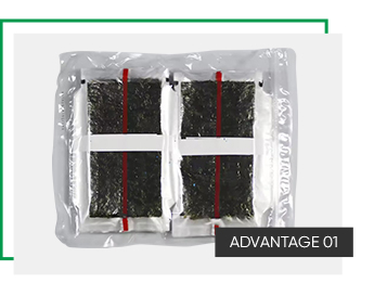 Custom Safe Food Clear Plastic Restaurant Triangle Onigiri Nori Sheets with 21 cm Length and 24 Months Shelf Life