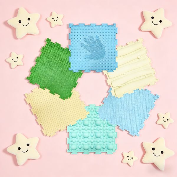 Customized Logo Tactile Finger Pressure Foot Massage Silicone Mat Kids Sensory Training Durable Portable Lightweight
