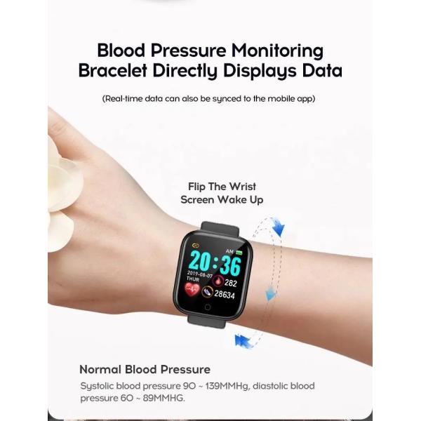 Smart Watch Blood Pressure Heart Rate Sport Monitor D20 Smartwatch