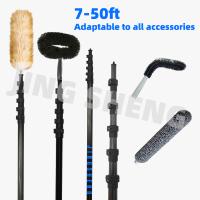 Polvo industrial de 50 pies con poste de extensión para limpiar techos altos, ventiladores de techo alto, telarañas, materiales de alta resistencia