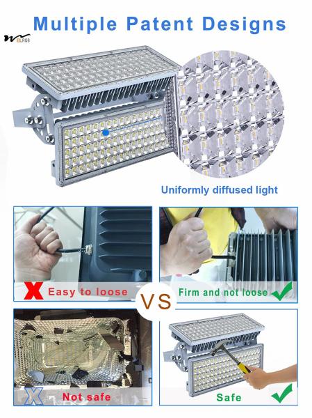 Outdoor Stadium Lighting LED Flood Lamp 200w White Light Waterproof Adjustable Angle