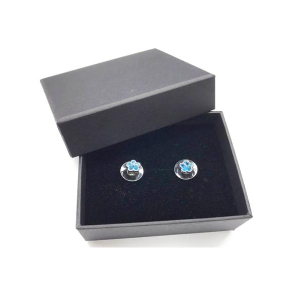 Leatherette Navy Gift Packing Box Blue Paper Cufflink Box Packaging