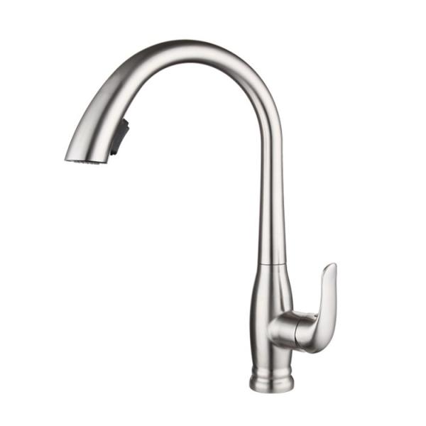 Hot Cold Stainless Steel Kitchen Faucet  Single Handle Extendable Kitchen Tap