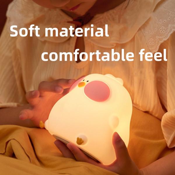 Спальня Мягкий свет Спальная кровать лампа Силиконовый коврик Столовая лампа Мобильный телефон держатель Дети цыпленок Маленький ночной свет