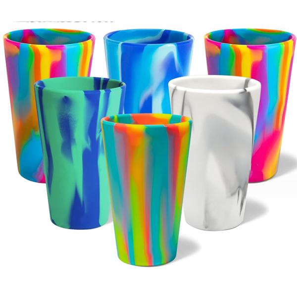 480ml 16 OZ BPA Free Silicone Durable Pint Beer Drinking Cup Ideal for Promotion Gift