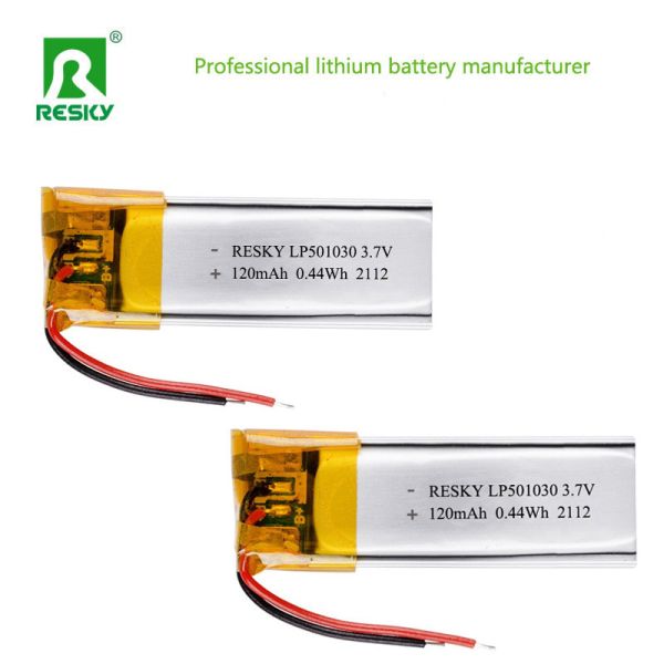 Li-Polymer Battery 501030 3.7V 120mAh Solar Lithium Ion Battery Cell For Wristbands