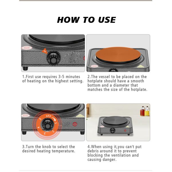 Kitchen Electric Stove Providing Rapid Heat Up and Adjustable Temperature Settings for Small Scale Food Businesses