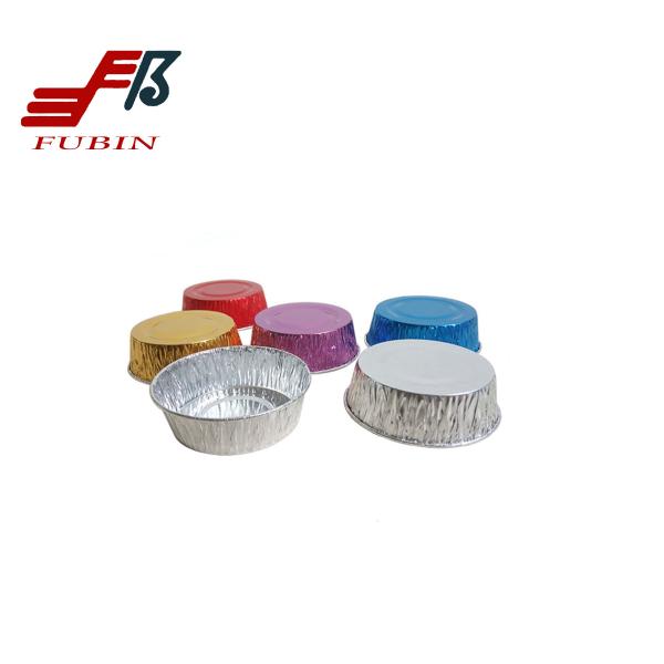 Heat Resistant Colored Aluminum Foil Pans 110ml For Food