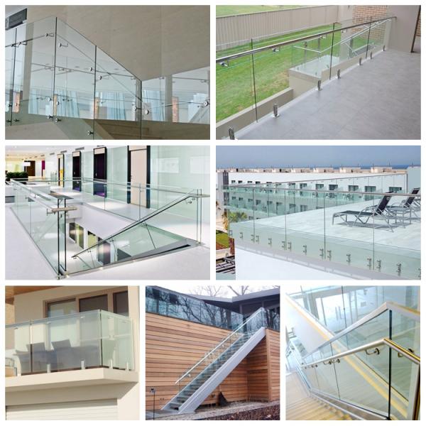 Wall Mounted Stainless Steel Handrail Adjustable Handrail Brackets Heavy Duty Glass Balustrade Posts Stainless Steel Balcony Posts