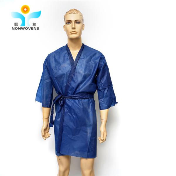 length 130cm Disposable Kimono Gowns , Unisex Disposable Spa Gown ISO13485