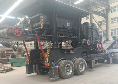 o triturador de pedra de 400X1430mm 500mm planta a estação 180TPH de esmagamento móvel