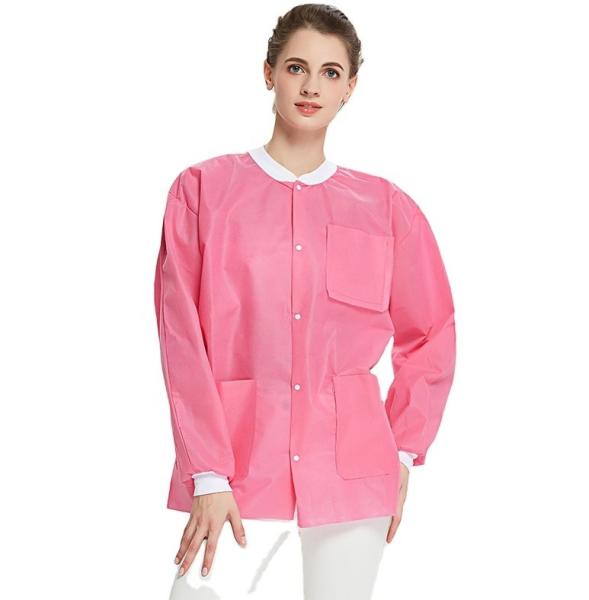 High Quality Non woven Fabric Laboratory Coat Lab Coat Jacket Disposable  Lab Coat White