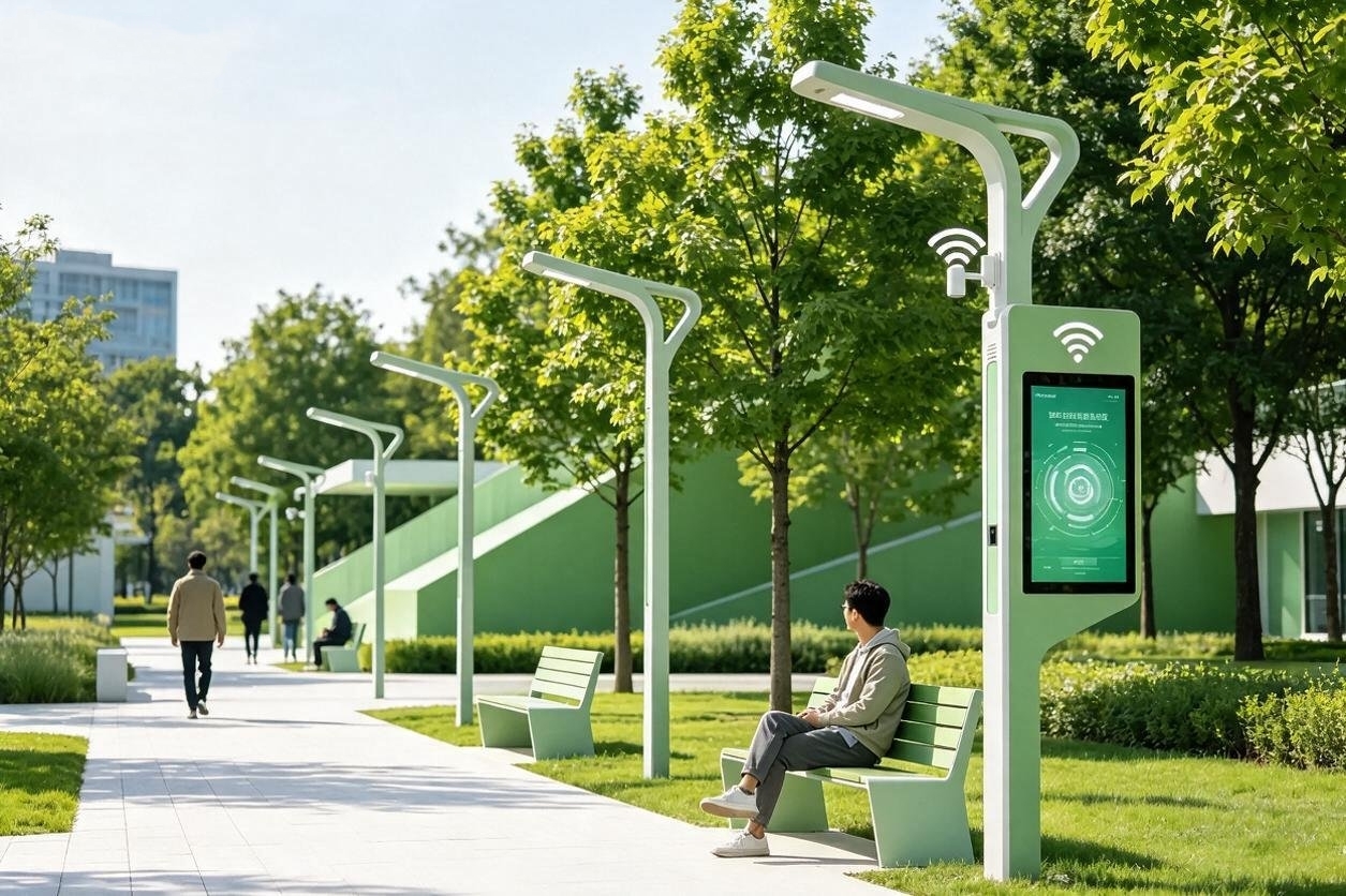 Outdoor Light Pole LED Display Screen High Brightness For Smart City