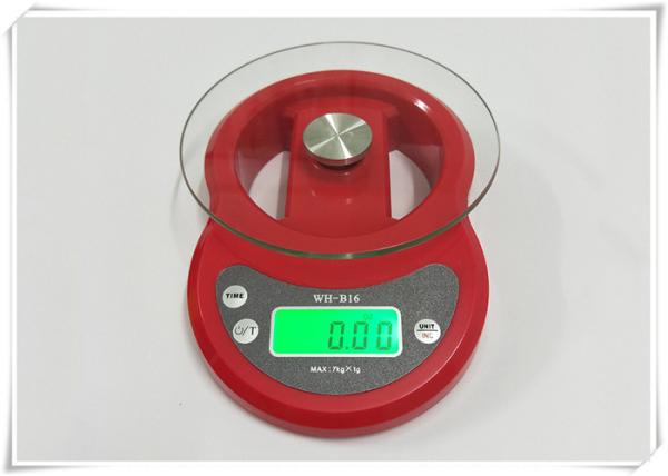 Tempered Glass Home Electronic Scale Red Color For Kitchen Weighing Food