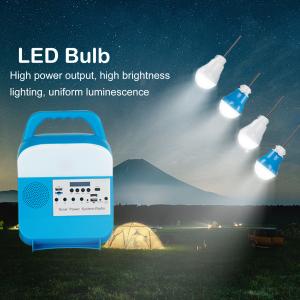 6000 sistema de iluminação solar 250mm da casa de Mah Battery 6V com rádio Bluetooth MP3