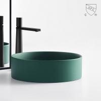 Bacia superior contrária de Matte Green Color Wash Hand do dissipador do banheiro da embarcação para o hotel