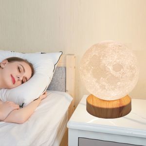 Dimmable Daylight Therapy Lamp with 2700K-6000K Color Temperature and Remote Control Moon Shaped Light