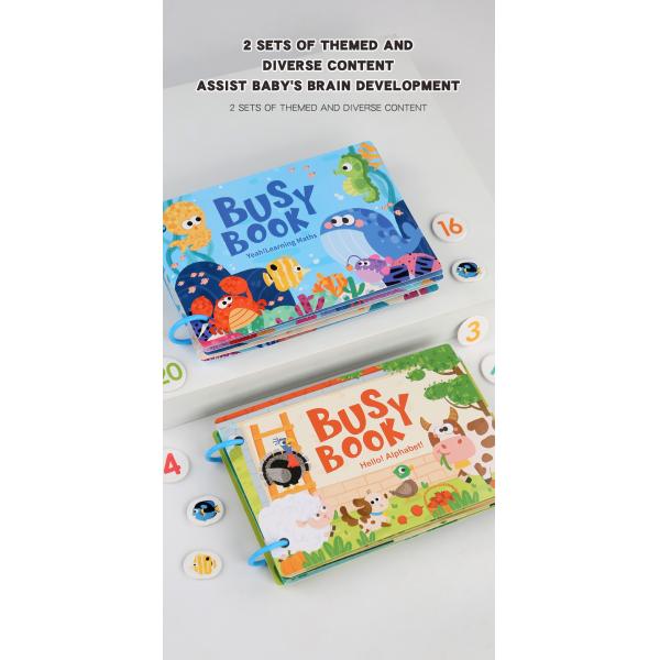 2025 Montessori Autism Sensory Educational Toys Alphabet Animal Early Education Kids Learning Busy Book