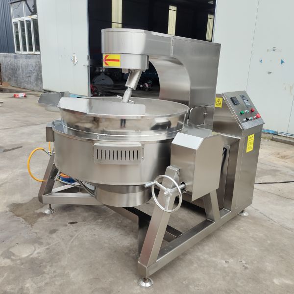 Full-Automatic 300L Industrial Cooking Kettle with 1.5 kW Stirring Power and 8 mm Pot Thickness
