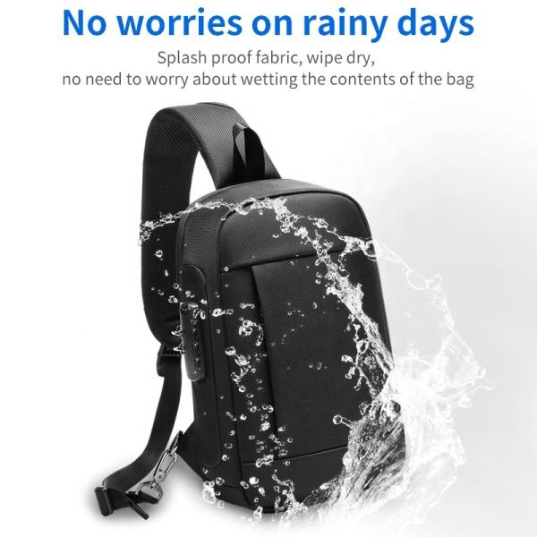 Factory wholesale custom logo business multifunctional waterproof anti theft sling bag men's chest bag