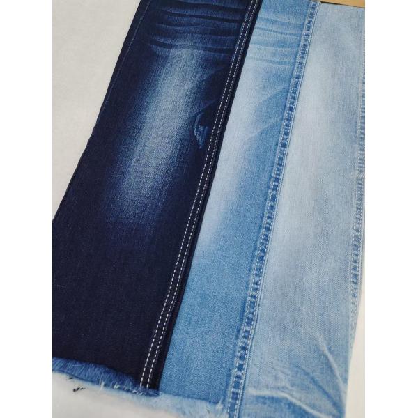 8.8oz Siro Yarn Warp Slub Dark Indigo Denim Fabric 10+10*16/55 Construction For Woman Jeans