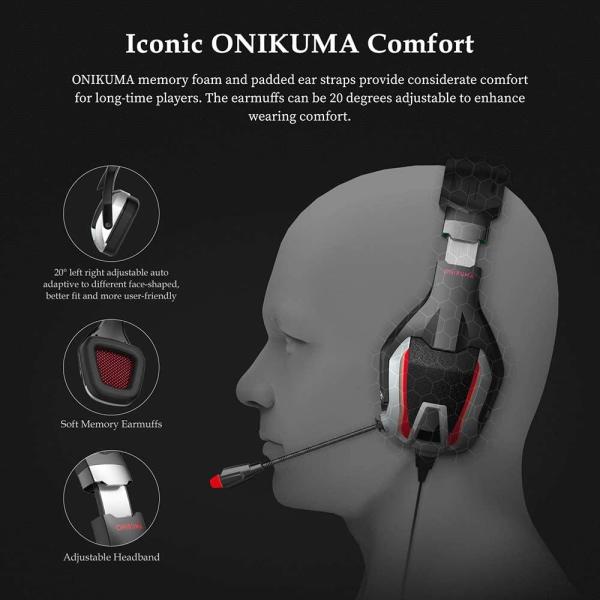 Stereo Surround 100mA DC5V ONIKUMA K12 3.5 Mm Gaming Headset