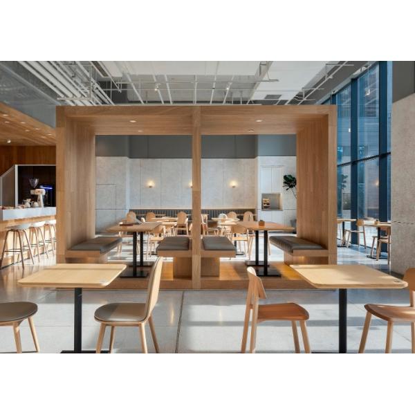 cafetería cuadrada de la mesa de comedor de madera sólida de los 75cm y de la madera contrachapada de 4 sillas