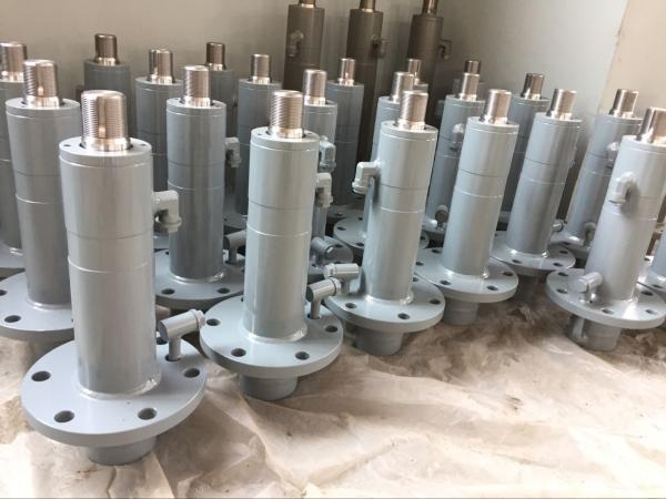 Front Flange Welded Hydraulic Cylinders Plunger Type Oil 3000PSI Pressure