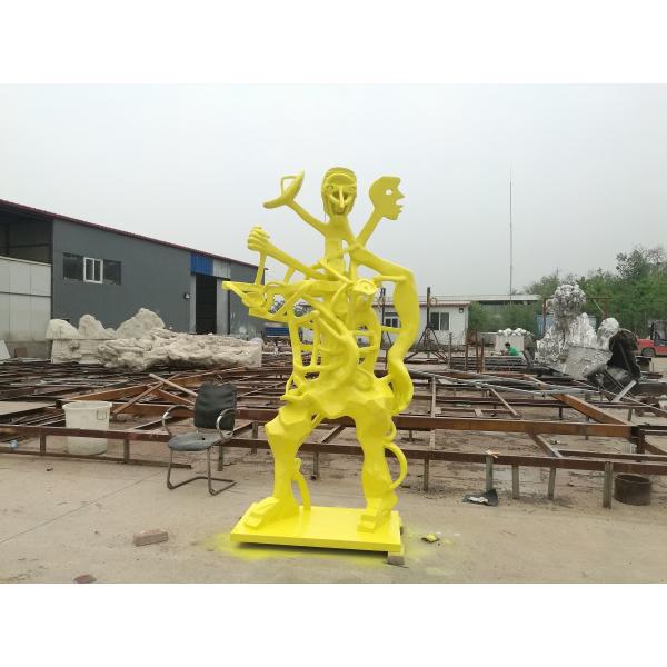 White painting Abstract bronze sculptures, bronze horse with figure statues , China sculpture supplier