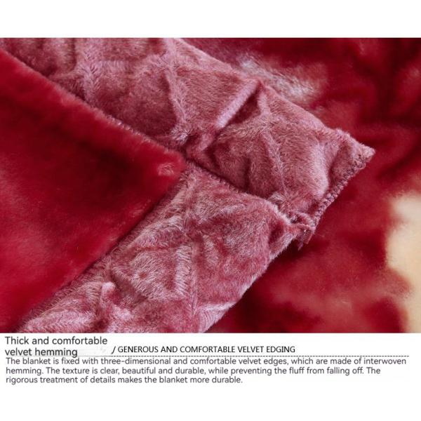 Customized Pattern Luxury 100% Polyester Raschel Mink Blanket with Microfiber Fabric