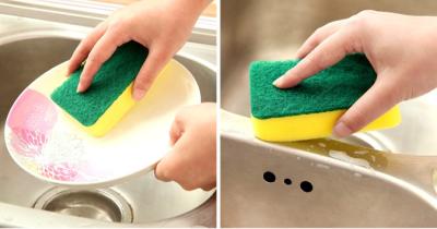 Eco Friendly Dish Washing Sponge 10x7x3cm Size Not Easy To Drop Crumbs