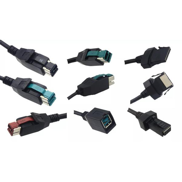 1m Black Straight Pos Machine USB Cable USB To Latch N Lok 2X4 ODM