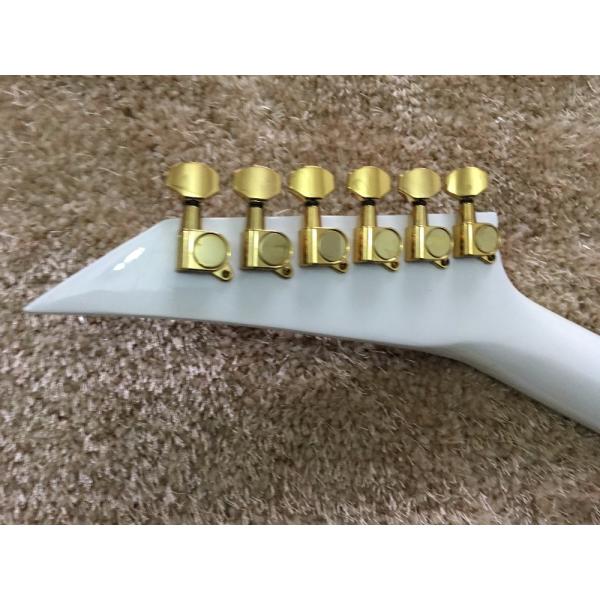 jackson custom guitar White color Golden hardwares Blocks inlay on rosewood fingerboard flying v electric guitar 6 strin