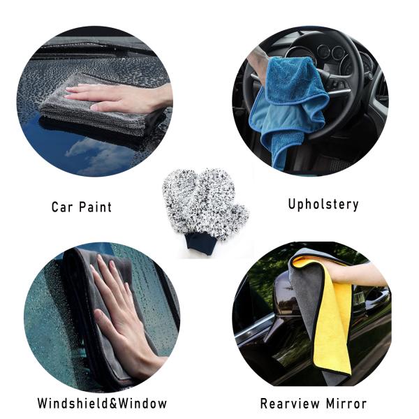 20x25cm 1100gsm 100% Polyester Luxury Chenille Microfiber Car Cleaning Gloves