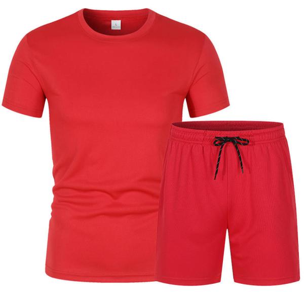Casual Jogging Short Sleeved Workout Top And Shorts Set Unisex