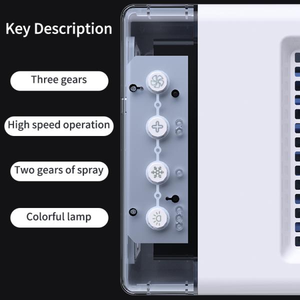 Mini USB Mobile Small Water-Cooled Air Conditioner with 3-Speed Fan and Water-Cooling
