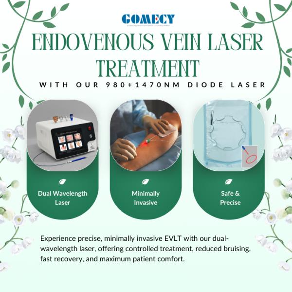 Dual Wavelength 980nm 1470nm Diode Laser Medical System for Endovenous Vein Treatment, Varicose Vein Closure, Leg Vein Therapy, Vascular Surgery, Minimally Invasive Vein Removal Device