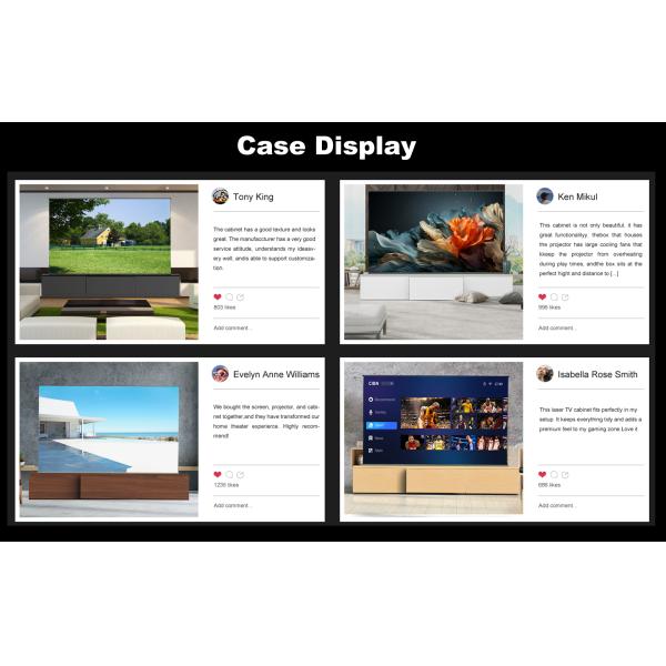 OEM TV Cabinet Stand Projector Sliding Module Electric For Ultra Short Throw Projector Motorized TV Cabinet