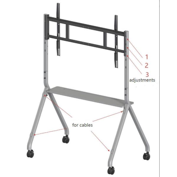 Mobile Stand Mobile TV Cart for Interactive displays Smart TV fit for size 65-86 inch