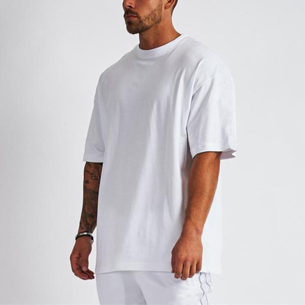 O Neck Men Blank T Shirt Custom Cotton Loose Drop Shoulder