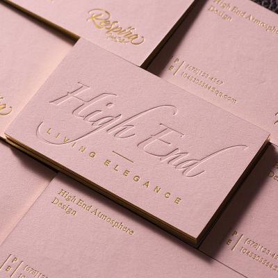 Impression offset de cartes de visite personnalisées de luxe avec votre propre conception et logo en relief